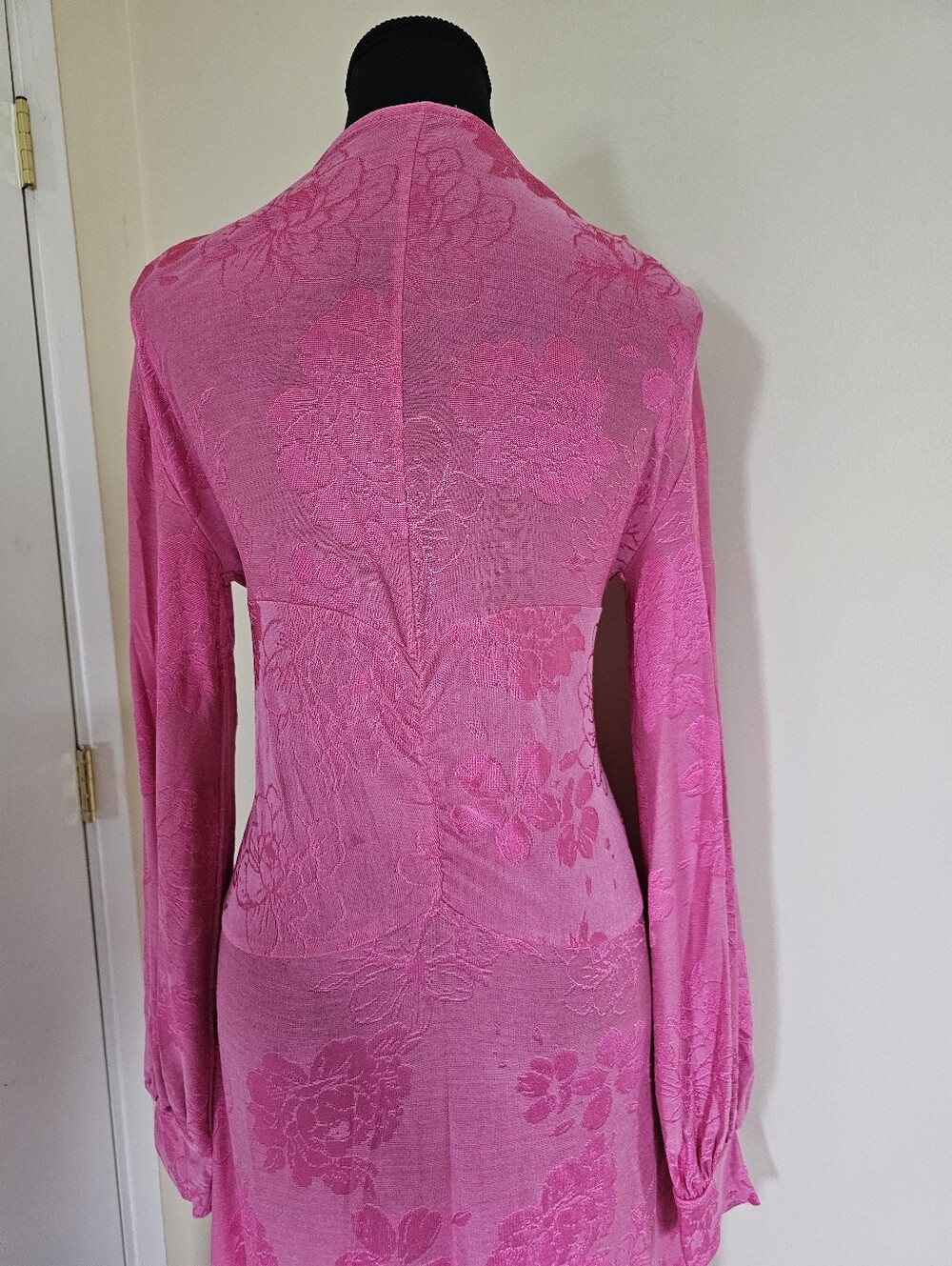 Maxi Pink Floral Wrap Dress - Picture 4 of 9